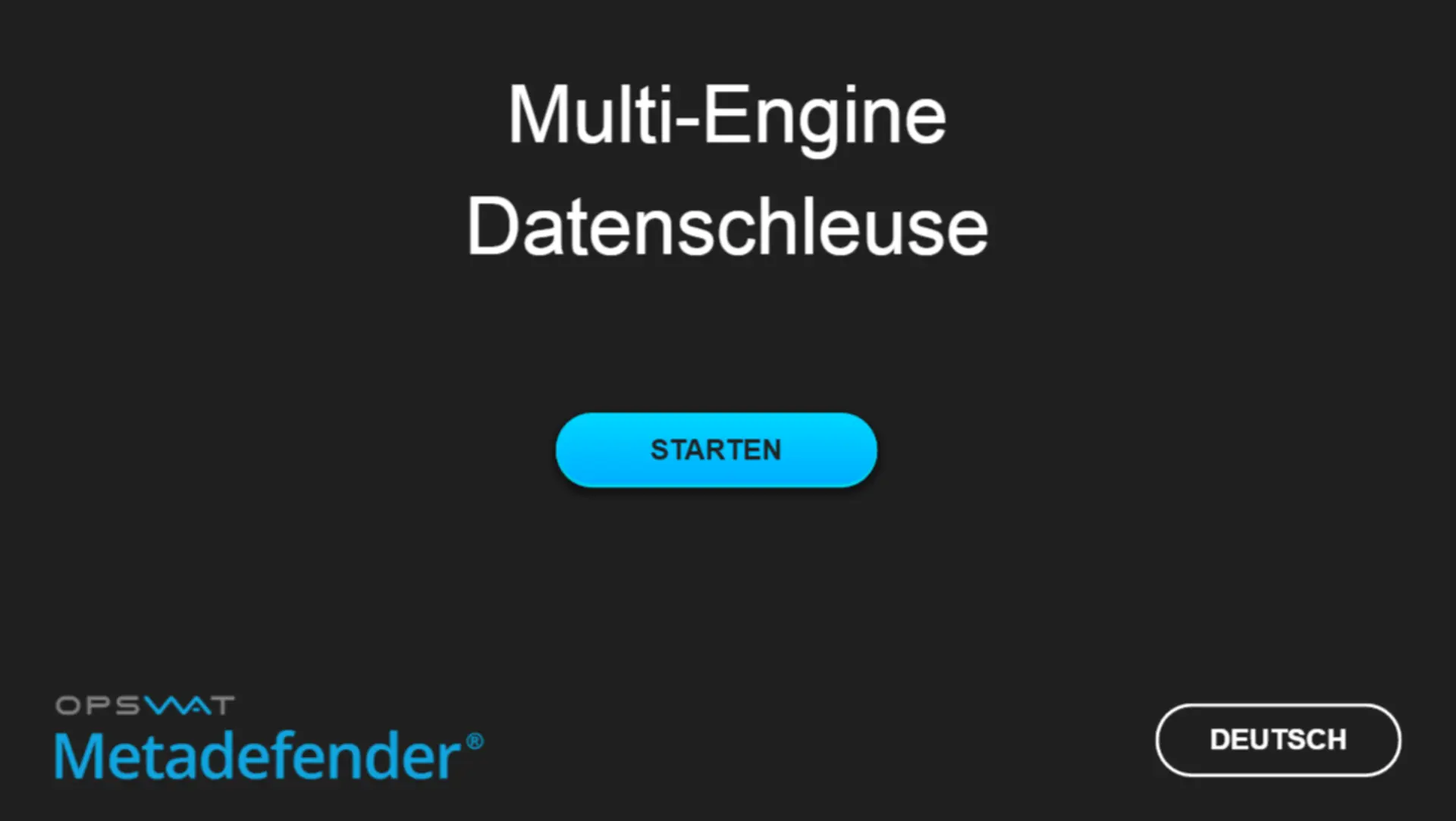 Metadefender Kiosk Datenschleuse Startbildschirm