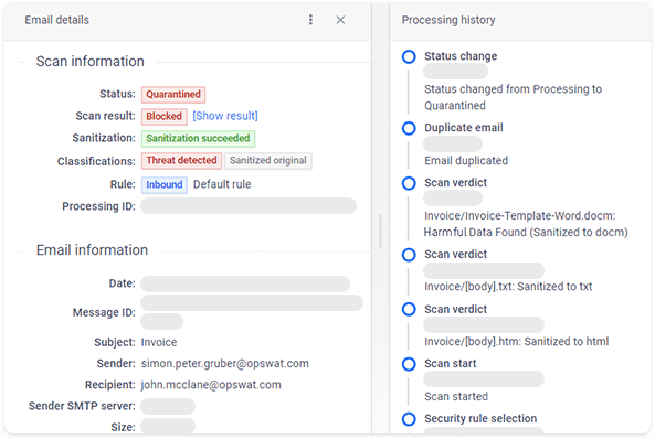 Inhalte und Anhängen entwaffnen